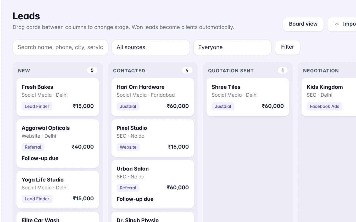 Digital Hanshu CRM leads pipeline