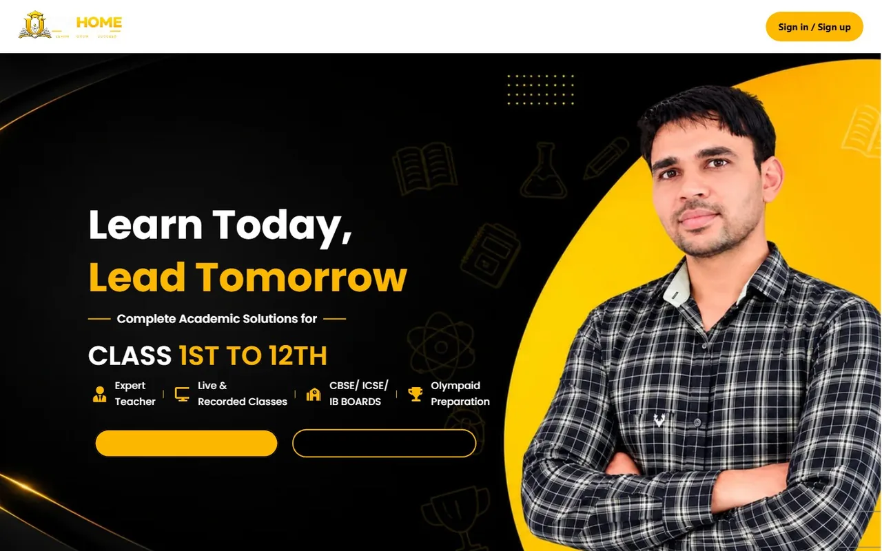 UniHome Classes – home page (desktop)